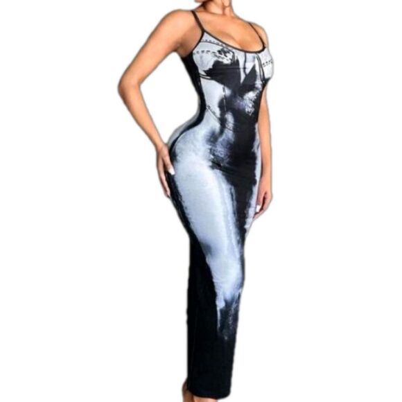 Body print bodycon dress sz Medium - Picture 4 of 5